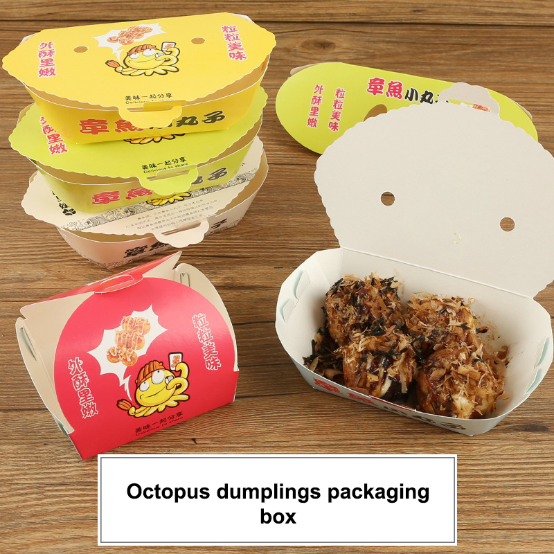 100 個使い捨て漫画タコボール包装箱日本の屋台の食べ物たこ - Food Snacks Party のレビューと価格
