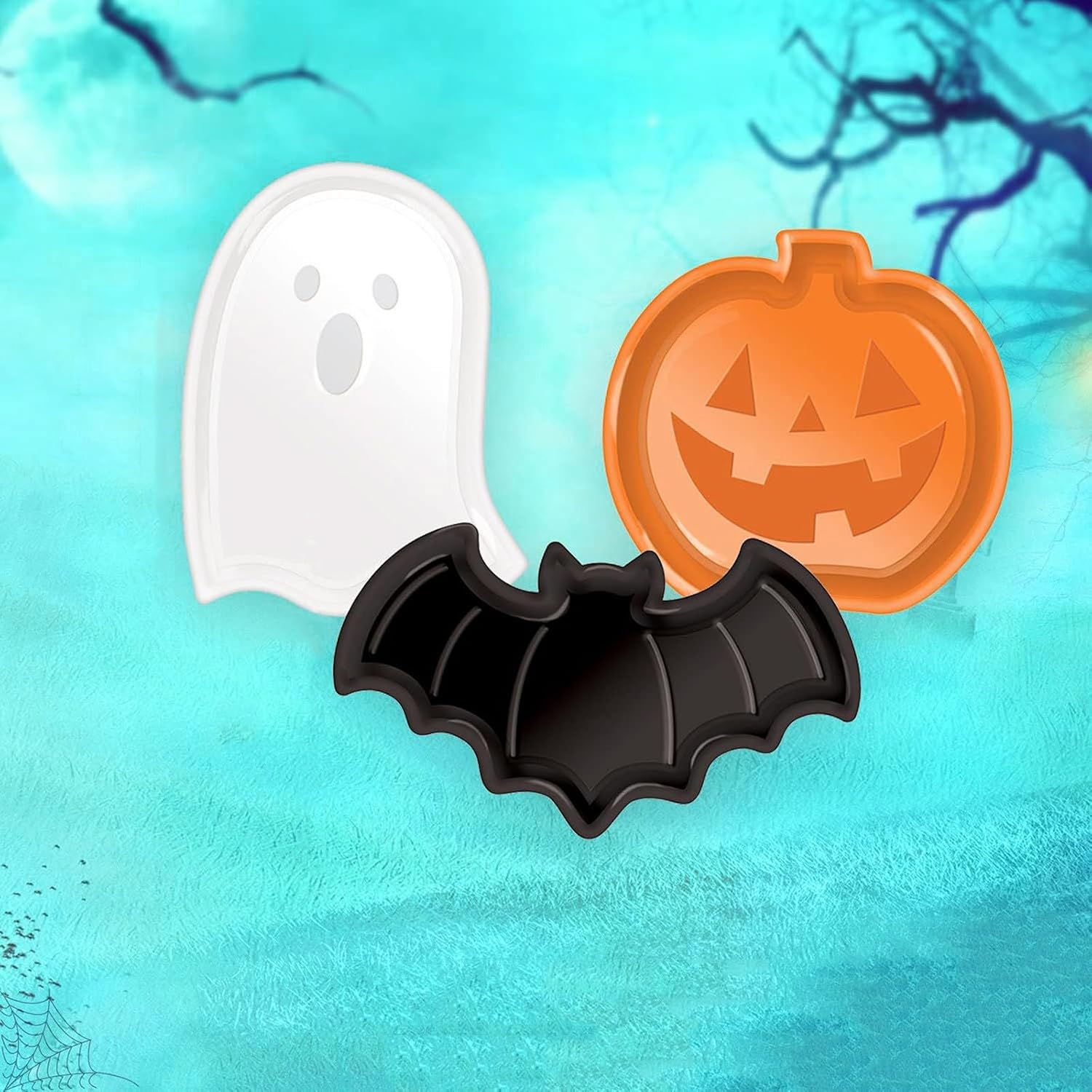 再利用可能なハロウィンプレートセット パンプキンゴーストバッ - Food Snacks Party のレビューと価格