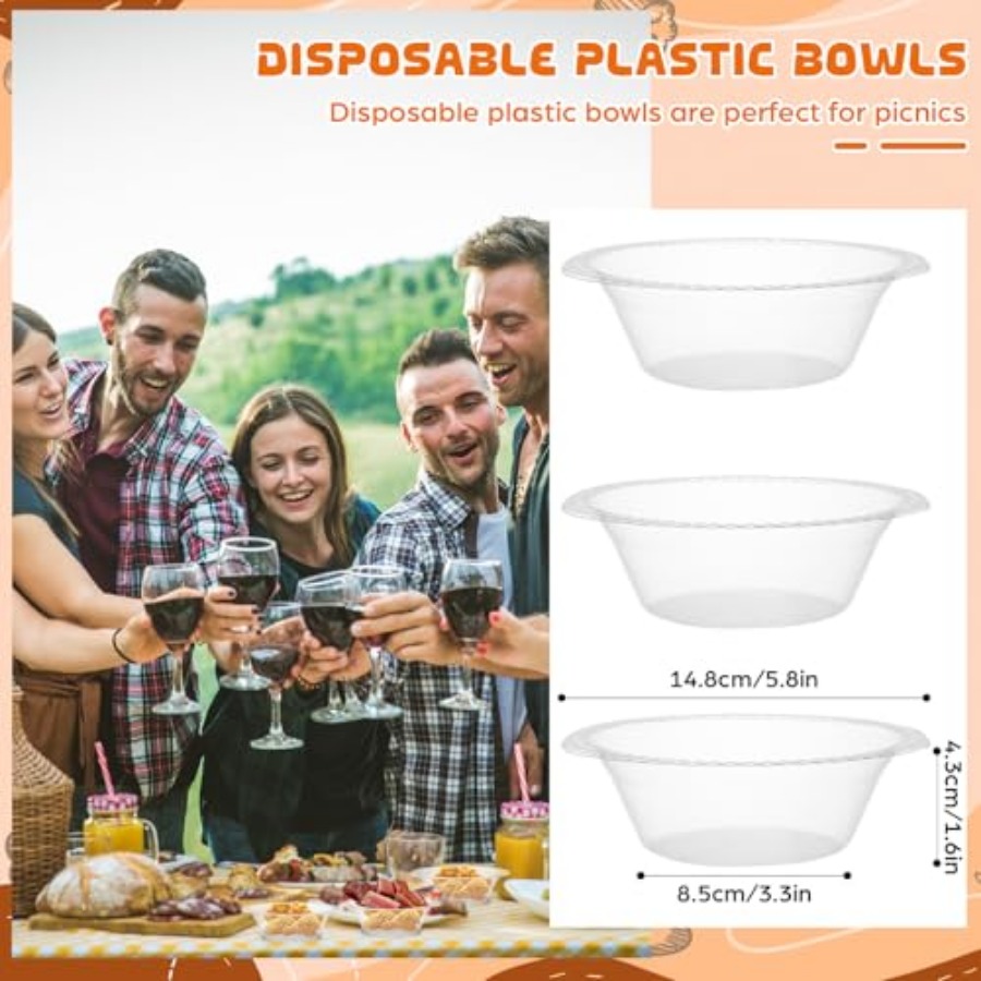30個入り 12オンス使い捨てプラスチックボウル デザート、 - Food Snacks Party のレビューと価格
