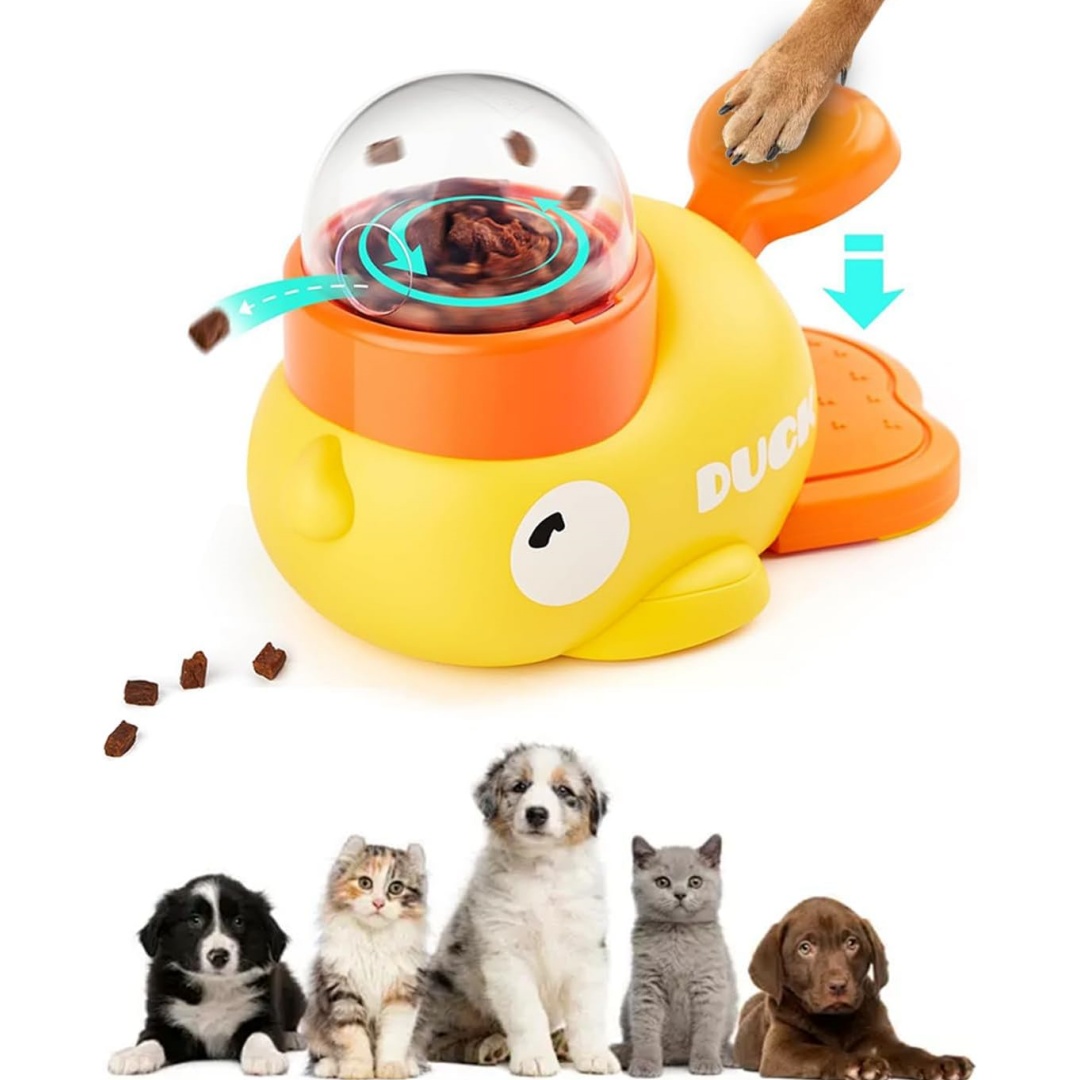 インタラクティブな犬用おやつ配布玩具、かわいいアヒル型スロー - Food Snacks Distribution のレビューと価格